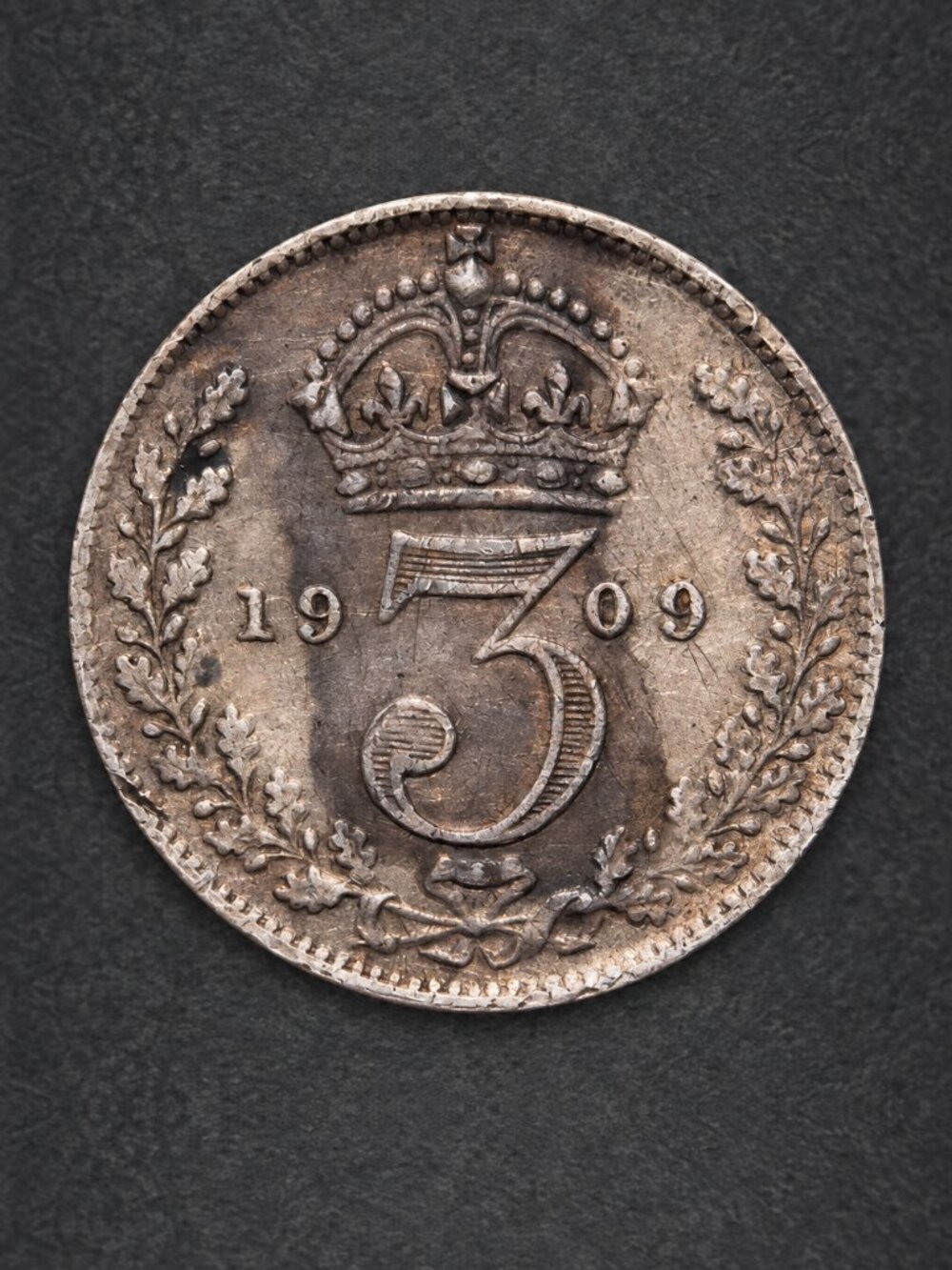 1909 Great Britain Threepence 3 Pence Sterling Silver Edward VII KM#797